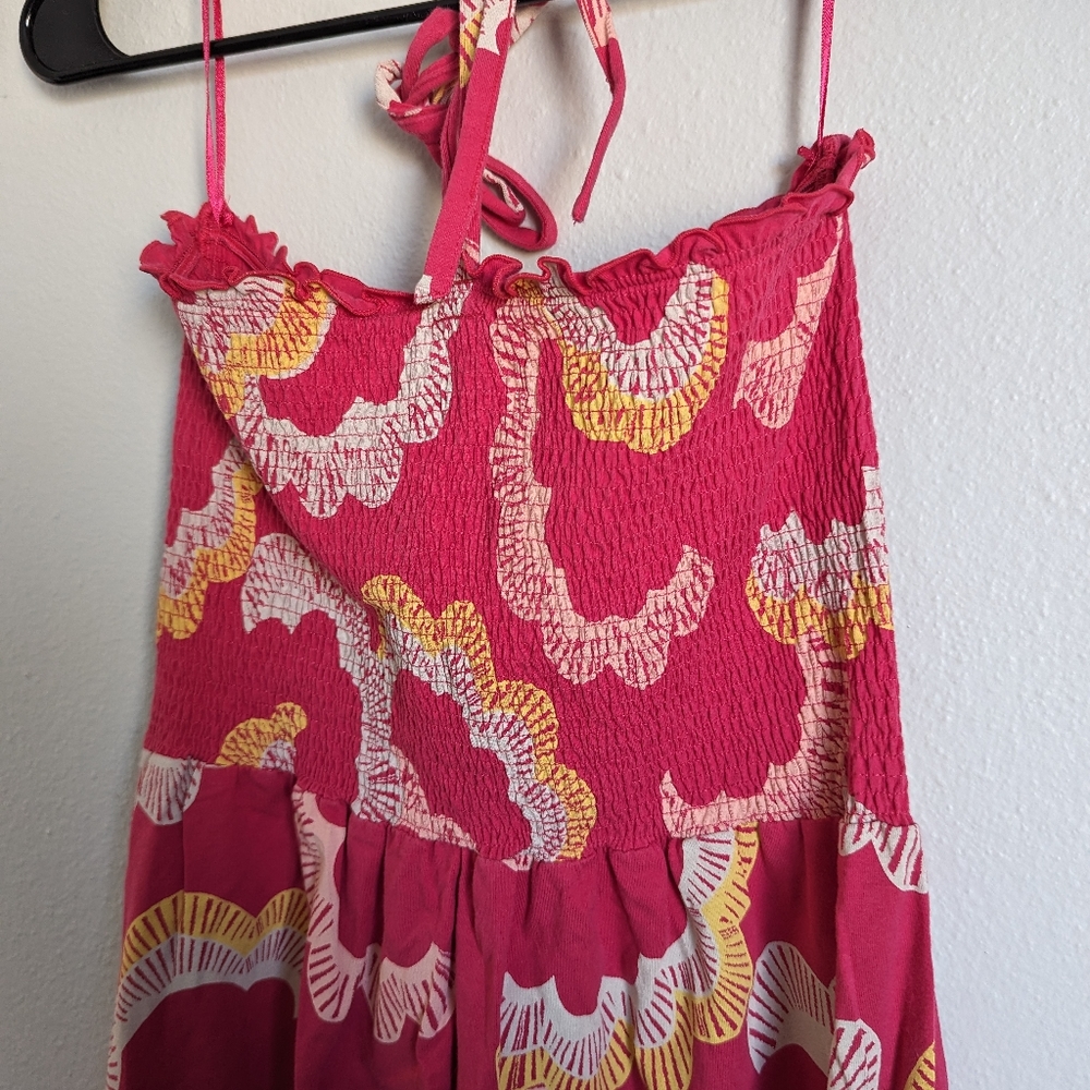 pink, white, and yellow H&M dress.